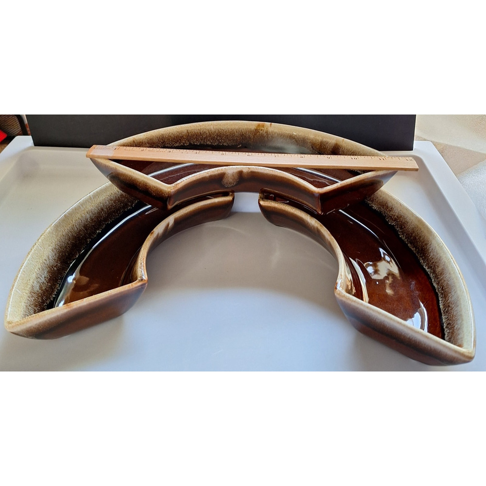 Pfaltzgraff Gourmet Brown Drip Lazy Susan Three Replacement Sections 11.5" #130